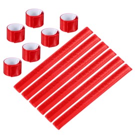 PATIKIL Reflective Slap Bands, 12 Pcs Reflector Band Snap Bracelet Armbands High Visibility Safety Reflectors Wrist Strap Strips for Night Jogging Cycling Running Hiking, Red