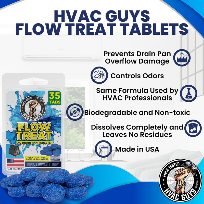 HVAC Guys AC Drain Pan Tablets 35PK | Flow Treat