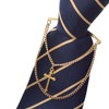 RunootPR Men's Silver Gold Tie Chain Set Cross 2Pcs Chain