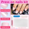 AddFavor Light Pink Press on Nails Short Fake Nails, 240pcs
