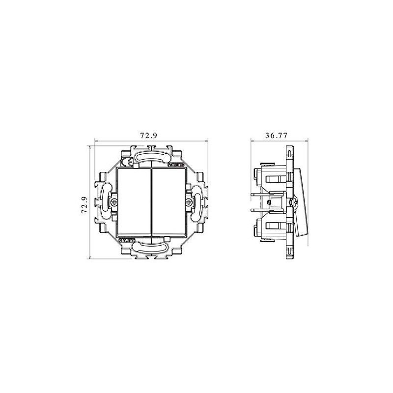 1P Double Switch 250V AC Quick Release Clamp 10AX, Bright,