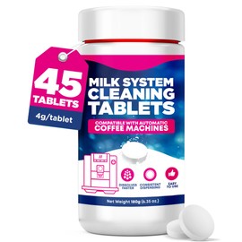 [45 Tablets] Milk System Cleaning Tablets for Automatic Coffee Machines - Compatible with Jura Automatic Coffee Machines - Includes Cleaning, Descaling, and Milk System Tablets
