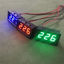 Gebildet 3pcs AC Voltage Display, Digital LED Display Voltmeter AC 30-500V, Voltmeter Monitor 110V 230V 380V Volt Detector Signal Indicator Light Panel (Green/Red/Blue)