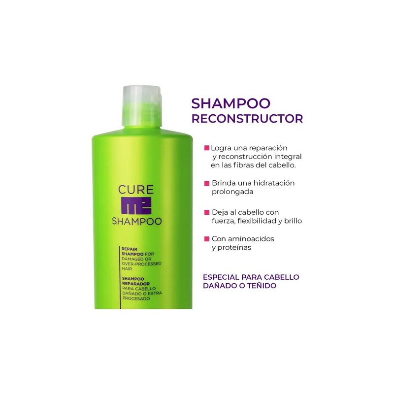 Shampoo Para Cabello Dañado Reconstructor Kuul Cure Me 1l