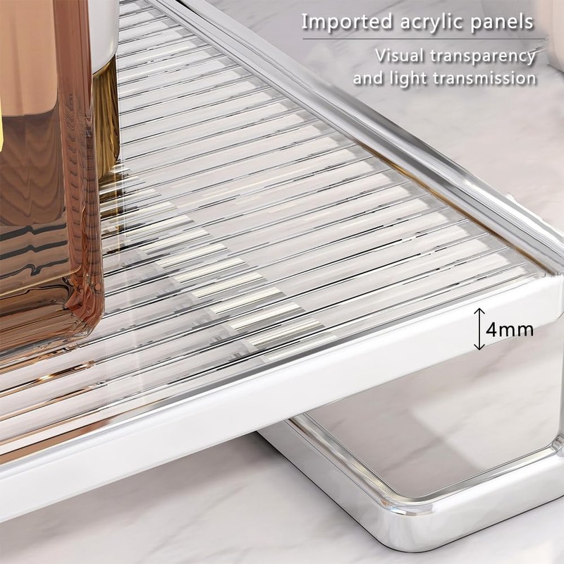 Bathroom Countertop Organizer, 2 Tier Acrylic Tray Vanity Counter Skincare