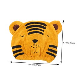 Beavorty Cartoon Animal Hair Wrap Towel for Super Absorbent Coral Fleece Shower Cap with Button Design Lightweight and Travel Friendly Hair Drying Towel for Quick Drying and Reducing Frizz