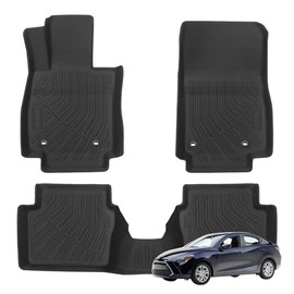 Alfombrillas Priprilod para Toyota Yaris 2017-2020 Compatible con Scion iA 2016 Protector para Todo Clima Forros de Piso TPE de Ajuste Personalizado Alfombrillas de Coche Antideslizantes