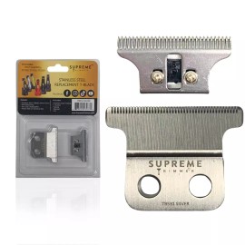 Supreme Trimmer 0 Gap Adjustable T-Blade for T-Shaper Trimmers | TB531 Silver