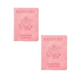 2pcs Leather Passport Holder Covers Case Wallet Card Slot Luggage Tag Compact Lightweight Waterproof Travel Must Haves Accessories for Women and Men