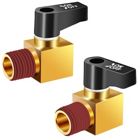 Aienxn 2PCS Brass Air Compressor Drain Valve, 1/4" NPT Male Ball Type Drain Valve, Air Compressor Valve, Air Compressor Accessories for Air Compressor