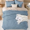 Andency Greyish Blue Oversized King Comforter 128''x120'', 3 Pieces Soft