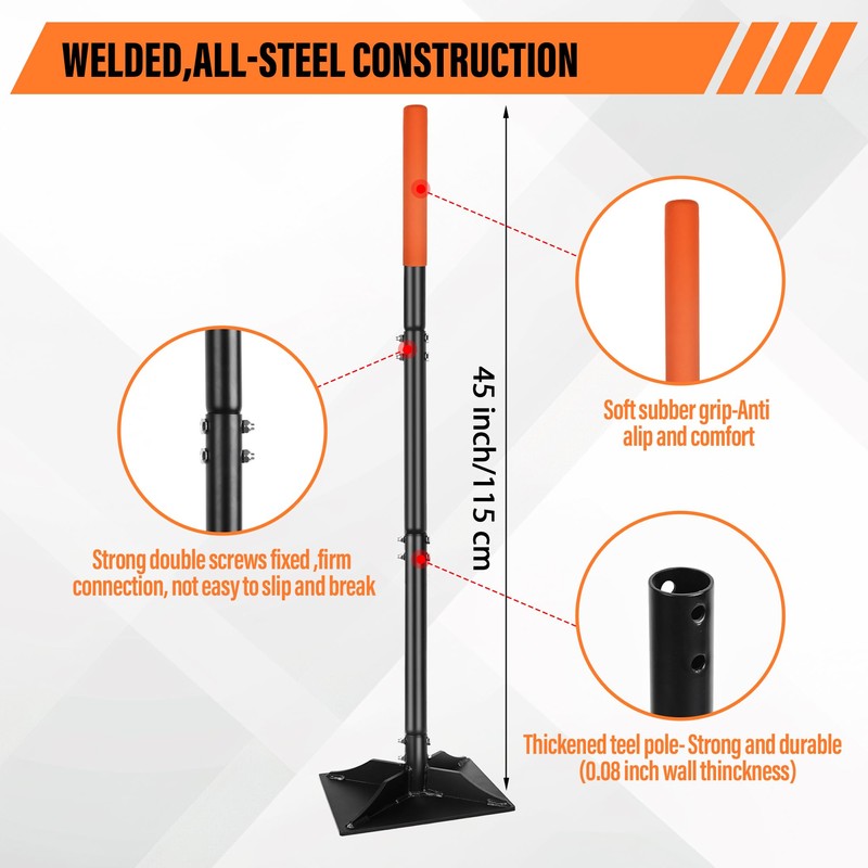 Garden Steel Tamper with 45 Inch Handle, Hand Ground Tamper