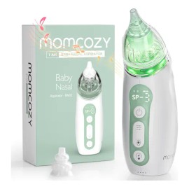 Momcozy BN002 Aspirador Nasal Eléctrico para Bebés Portátil, Color Verde Claro Aspirador Sacamocos Bebés 1 Unidad