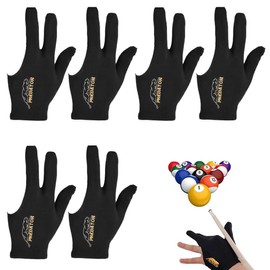 XPEX 3 Pairs of Billiard Gloves, 3 Finger Billiard Gloves, Cue Gloves, Billiard Gloves, Billiard Snooker Cue Gloves, Unisex, Stretchy, for Billiard Accessories (Black)