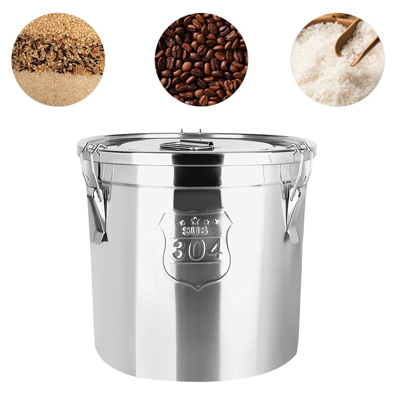 304 Stainless Steel Airtight Canister for Kitchen, Rice Cereal Grain