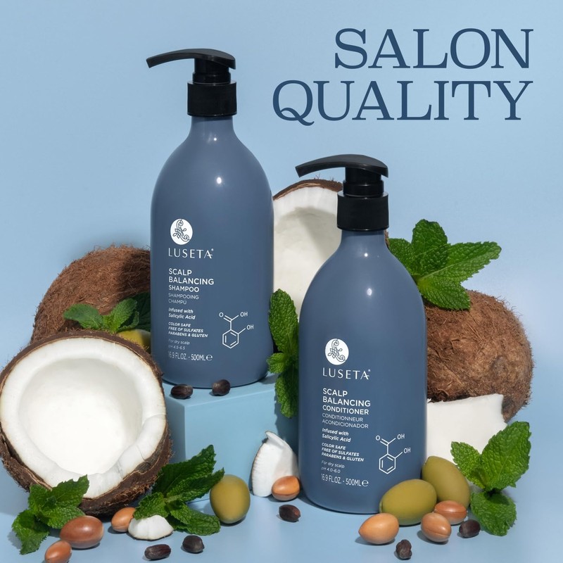 Luseta Salicylic Acid Shampoo and Conditioner Set for Men and