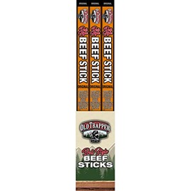 Old Trapper Original Wrapped Deli Style Sausage Sticks | Traditional Style Real Wood Smoked Beef Sticks | Healthy Protein-Packed Snacks | 1.75 Ounce (Pack of 26)