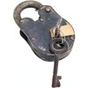 Antique Style Rustic Cast Iron Padlock Heavy Duty Skeleton Key