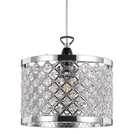 Modern Sparkly Ceiling Pendant Light Shade with Clear Beads by Happy Homewares