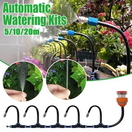 AIMALL Automatic Watering Kits, Garden Watering and Irrigation Set with 5m 8mm Hose and 20cm Adjustable Sprinkler