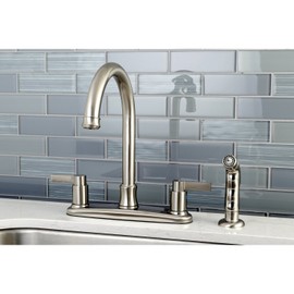 Kingston Brass FB7798NDLSP NuvoFusion 8-inch Centerset Kitchen Faucet, Brushed Nickel