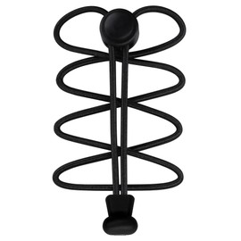 PTERYBIRD No Tie Shoe Laces for Adults Kids, Round Tieless Elastic Sneaker Laces, Stretchy & Adjustable, Quick Bungee Strings, Pure Black -2 Pairs, 39" (100cm)