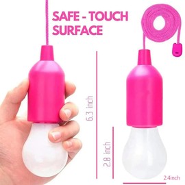 MODOAO Lamping LED Leuchte, Pull Light Led Camping Laterne,Hängende Zeltleuchte,Tragbare LED Lampe Warmweiß für Camping, Wandern, Outdoor, Party (Black, 6 Pack)