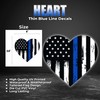 GRITKULTURE Thin Blue Line Heart Decals 4x3.6 Inch Window Decals