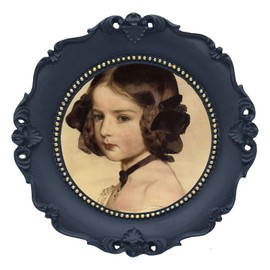 SIKOO Mini Vintage Round Picture Frame 3x3 Small Wallet-Size Black Ornate Picture Frame Wall Mount and Tabletop Display Vintage Wall Decor Gothic Home Decor