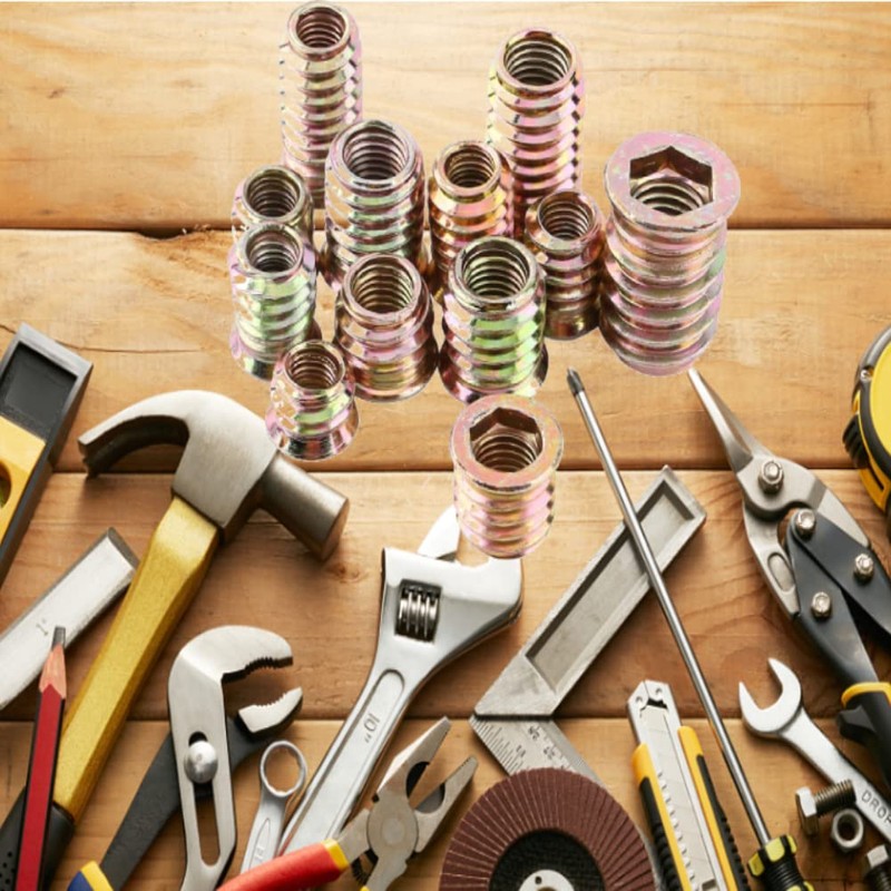 Threaded Insert, 20pcs Carbon Steel Hex Socket Drive Insert Nuts