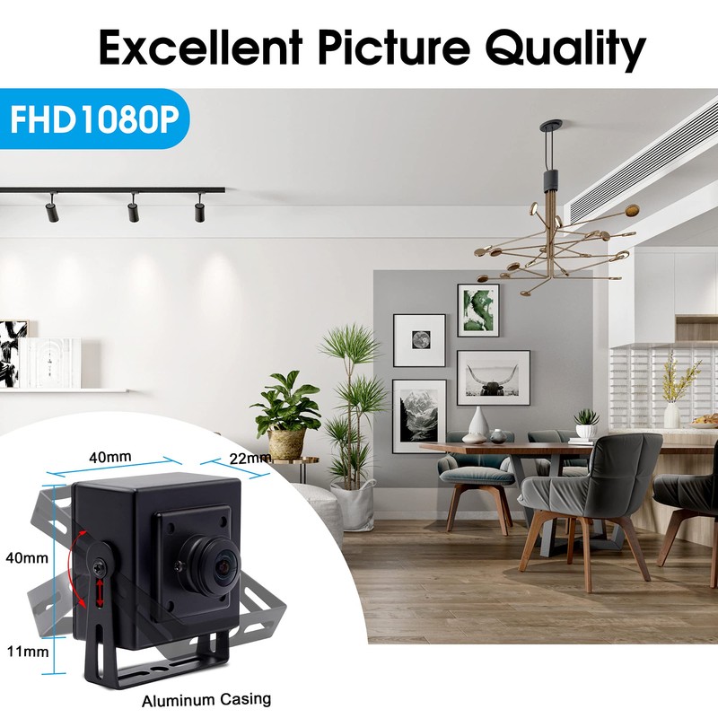 Svpro Ultra-Weitwinkel-Webcam 1080P 30fps Hochauflösende Industrie-USB-Kamera für HD-Sicherheitssystem, Plug-and-Play-Skype-Konferenzkamera,Windows,Linux,Android und