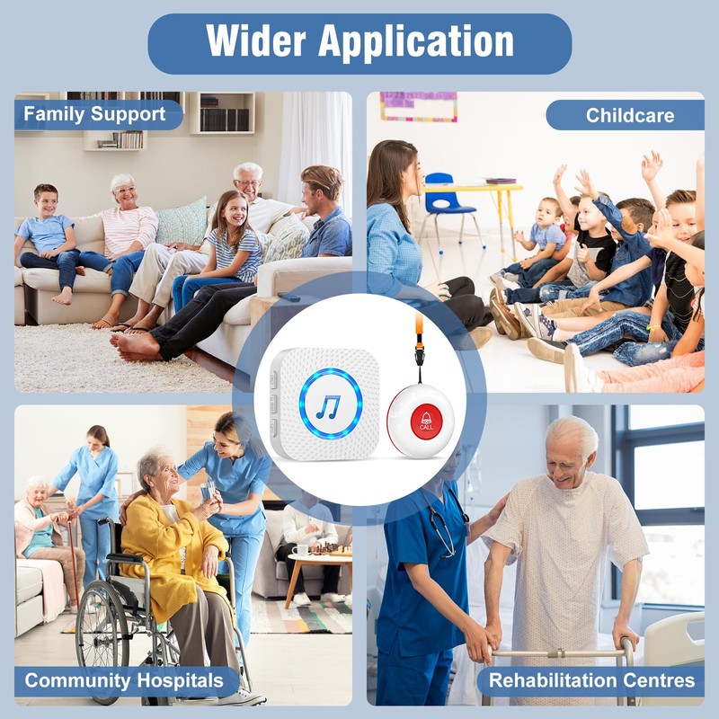 ChunHee Wireless Caregiver Page, Call Bell Alarm, SOS Panic Button