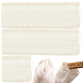 60PCS Muslin Tea Bags with Drawstring, Cotton Spice Bags Hessian Bag Small Drawstring Bag Reusable Tea Spice Bags Cheese Cloth Bags for Spices