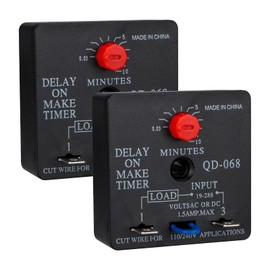 Weasch 2Pcs Delay On Make Timer, QD-068, 0.03 to 10 Min, Adjustable Delay, 19-288 VAC OR DC (2)