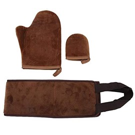 Kit De De Bronceado De 3 Piezas, Aplicador De Bronceado Reutilizable Con Guante Exfoliante Y Guante Facial Para Cuerpo Y Cara