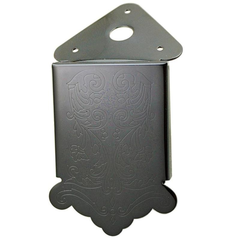 1Pc Mandolin Tailpiece Bridge Tail Flower Pattern Metal - Color: