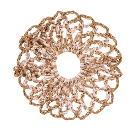 OSOPLAY Handmade Raffia Hair Scrunchie for Women Eco-Friendly Lightweight Woven Bun Holder Soft & Natural Hair Tie (Khaki)