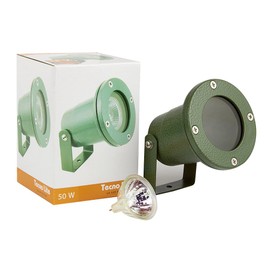 Tecnolite - Lámpara de Piso Exterior Sumergible Denia para Jardín, Patio, Estanques o Fuentes, Empotrable con Base GX5.3, Luz Suave Cálida Atenuable 50W, 10x6.5x9.7 cm