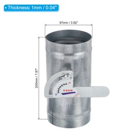 PATIKIL 4" HVAC Duct Manual Volume Damper, Metal Adjustment Airflow Ducting Backdraft Damper Control for Air Ventilation System