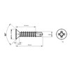 4.8mm x 45mm Self Drilling Countersunk Screws Steel Self Tapping