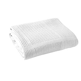 Cellular Baby Blankets for Moses Basket / Travel / Pram / Car 100% Soft Cotton (White)