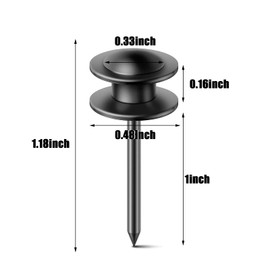 Hotop 25 Pieces Double Headed Picture Hangers Nails Small Head Hanging Nails Picture Photo Hanging Hook Pins Decorative Nail Hook Hangers for Home Office School (Black)