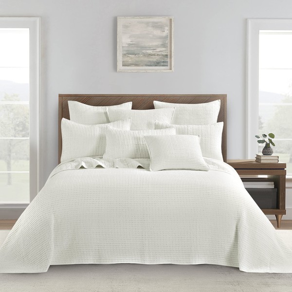 Levtex Home - Mills Waffle - King Bedspread Set - Cream Cotton Waffle - Bedspread Size (122 x 106in.), Sham Size (36 x 20in.)