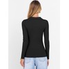 ANRABESS Women Long Sleeve Polo Shirts V Neck Slim Rib