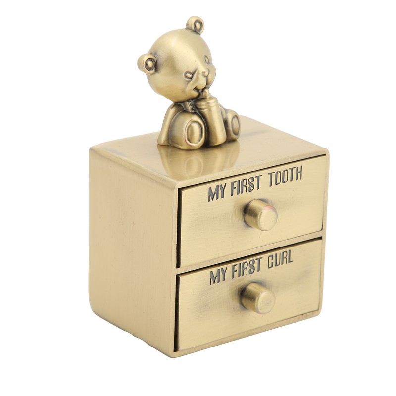 Tooth Box Metal Cute BearShape Storage Case with 2 Drawers