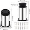 weideer 4-Pack 4Inch Stainless Steel Furniture Legs Cabinet Adjustable Round