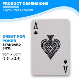 Professional Style Standard Plastic Coated Poker Size Playing Cards 52 Card Standard Deck + 2 Jokers, Ideal for Poker Nights, Parties and Family Game
