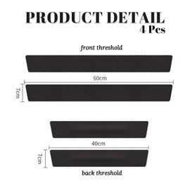 4Pcs Car Door Sill Protector for Citroen C1 C2 C3 C4 C5 C6 C8 C4L DS3 DS4 DS5 DS5LS DS6, Threshold Scuff Plate Cover Car Kick Plates Accessories Automobile Door Steps Welcome Pedal Decorative Strips