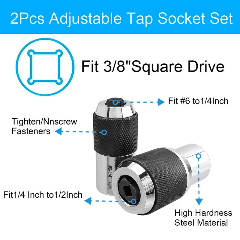 Yakamoz 2Pcs Adjustable Tap Socket Set, Universal Tap Socket Adapter