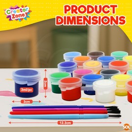 Creator Zone 2pk Poster Paints & Brushes - Poster Paint Sets for Kids, Arts & Crafts, Kids Paint for Party Bags & School Prizes, Painting Kit for Gifting, Scrapbooking, Crafting Set for Teens & Adults